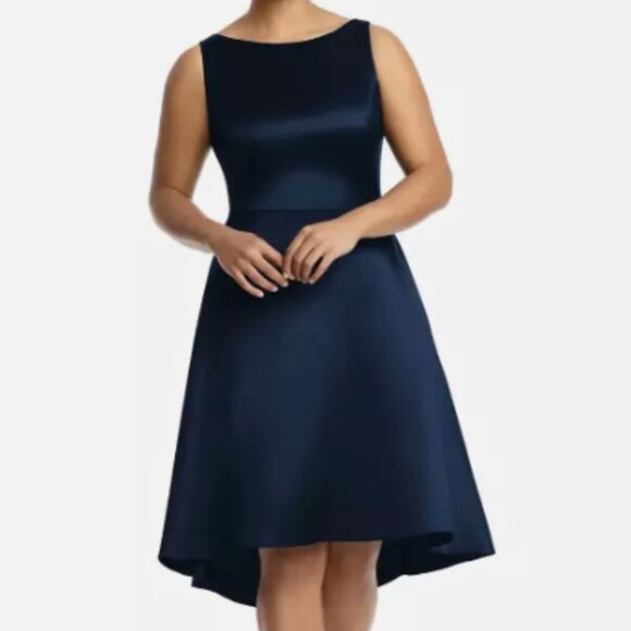 ALFRED SUNG D697W HIGH LOW MIDNIGHT E31 COCKTAIL DRESS sz 20W - Picture 2 of 4